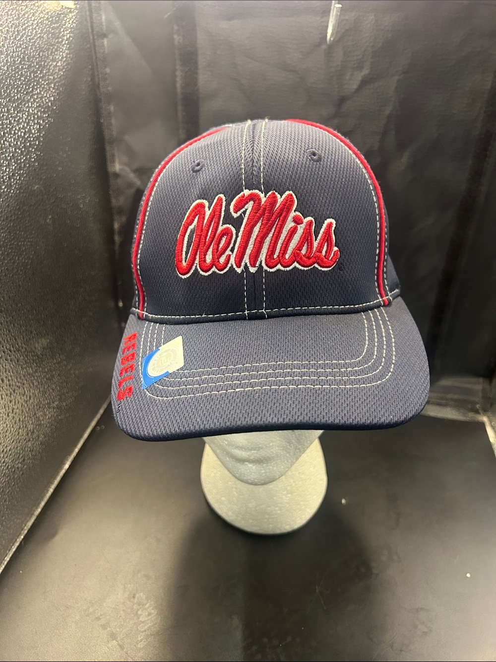 Ole Miss Navy and Red Embroidered Baseball Cap